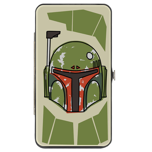 Hinged Wallet - Star Wars Boba Fett Helmet + Utility Elements Bounding Greens Hinged Wallets Star Wars