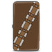 Hinged Wallet - Star Wars Chewbacca Mono Line Face + Bandolier Strap Brown Black Grays Hinged Wallets Star Wars