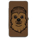 Hinged Wallet - Star Wars Chewbacca Mono Line Face + Bandolier Strap Brown Black Grays Hinged Wallets Star Wars