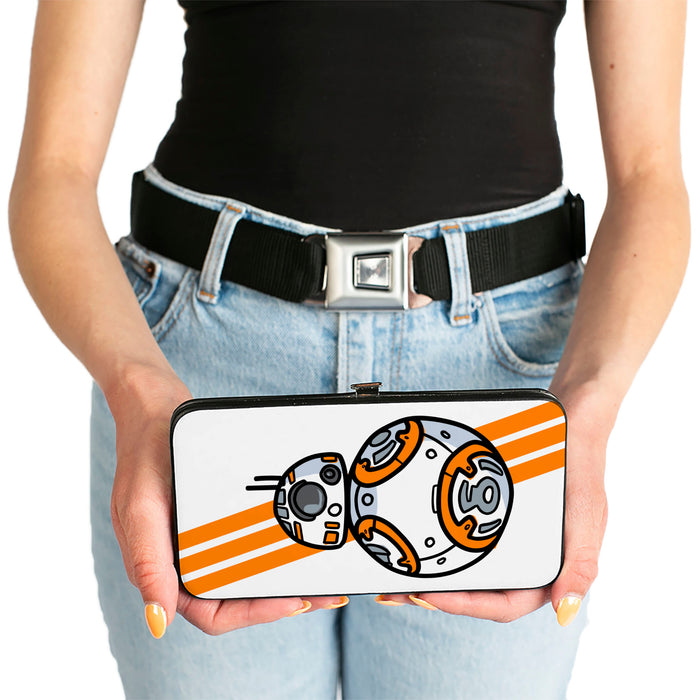 Hinged Wallet - Star Wars BB-8 Bounding Parts2 White Black Grays Orange Hinged Wallets Star Wars