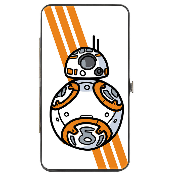 Hinged Wallet - Star Wars BB-8 Bounding Parts2 White Black Grays Orange Hinged Wallets Star Wars