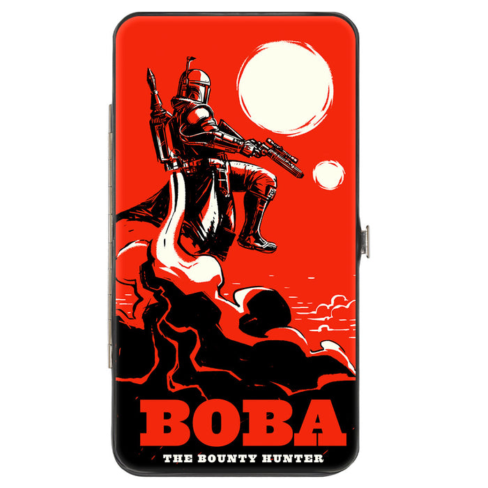 Hinged Wallet - Star Wars The Book of Boba Fett BOBA THE BOUNTY HUNTER Pose + Fennec Shand Pose Red Black White Hinged Wallets Star Wars