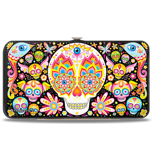 Hinged Wallet - Illuminate Calaveras Black Multi Color Hinged Wallets Thaneeya McArdle