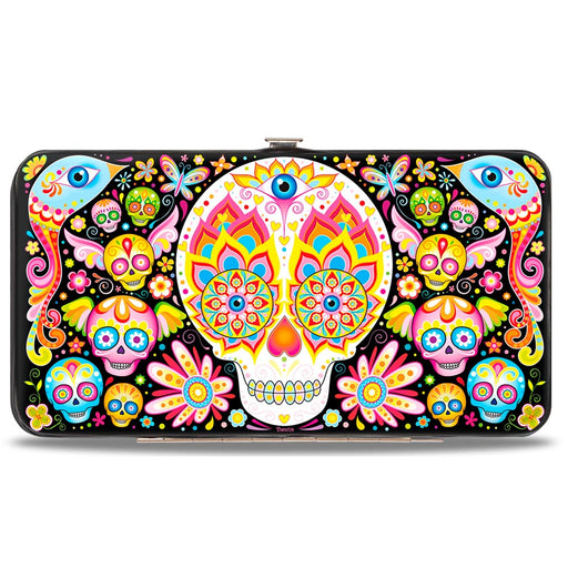 Hinged Wallet - Illuminate Calaveras Black Multi Color Hinged Wallets Thaneeya McArdle