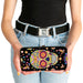 Hinged Wallet - Mariposa Calaveras Butterflies Flowers Black Multi Color Hinged Wallets Thaneeya McArdle