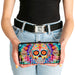 Hinged Wallet - Tranquility Beats Calaveras & Flowers Rays Black Multi Color Hinged Wallets Thaneeya McArdle