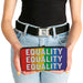 Hinged Wallet - EQUALITY Blocks Rainbow Blue White Hinged Wallets Buckle-Down