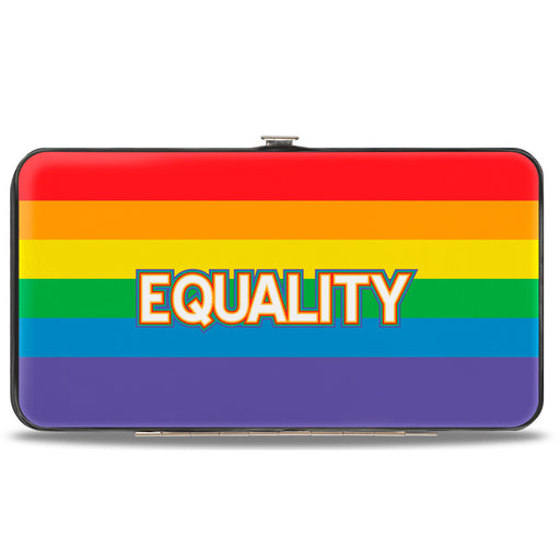 Hinged Wallet - EQUALITY Stripe Rainbow White Hinged Wallets Buckle-Down