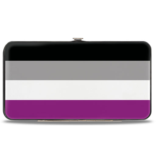 Hinged Wallet - Flag Asexual Black Gray White Purple Hinged Wallets Buckle-Down