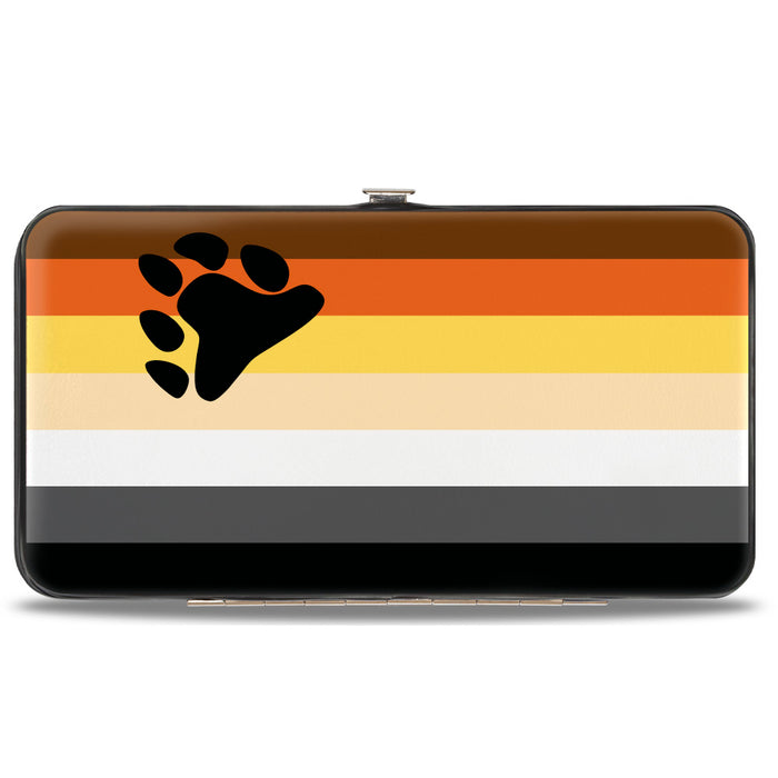 Hinged Wallet - Flag Bear Pride2 Black Brown Orange Yellow Tan White Gray Black