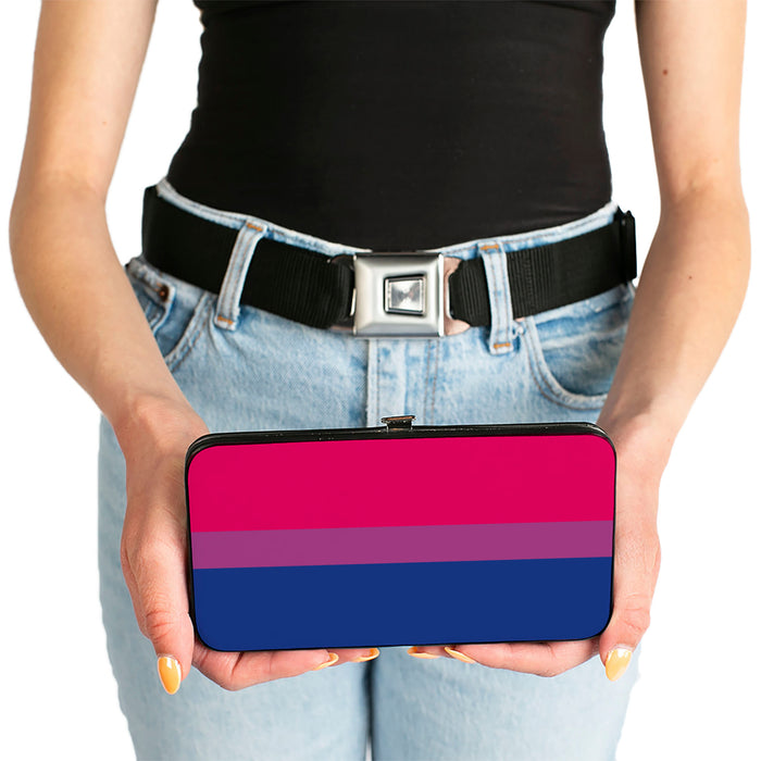 Hinged Wallet - Flag Bisexual Pink Purple Blue Hinged Wallets Buckle-Down