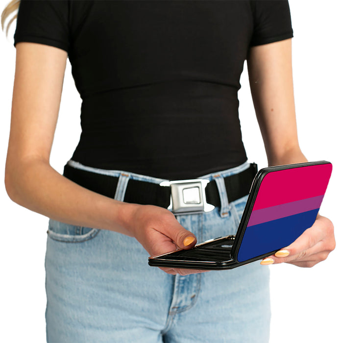 Hinged Wallet - Flag Bisexual Pink Purple Blue Hinged Wallets Buckle-Down