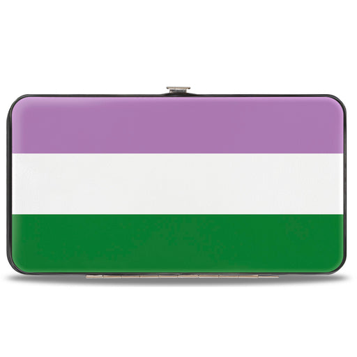 Hinged Wallet - Flag Genderqueer Lavender White Green Hinged Wallets Buckle-Down