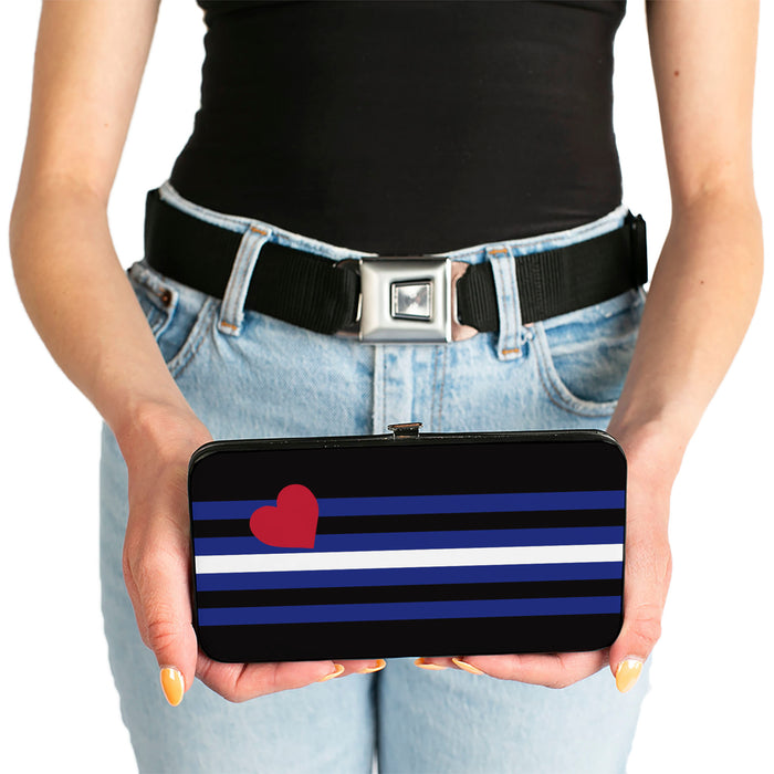 Hinged Wallet - Flag Leather Black Blue Red White Hinged Wallets Buckle-Down