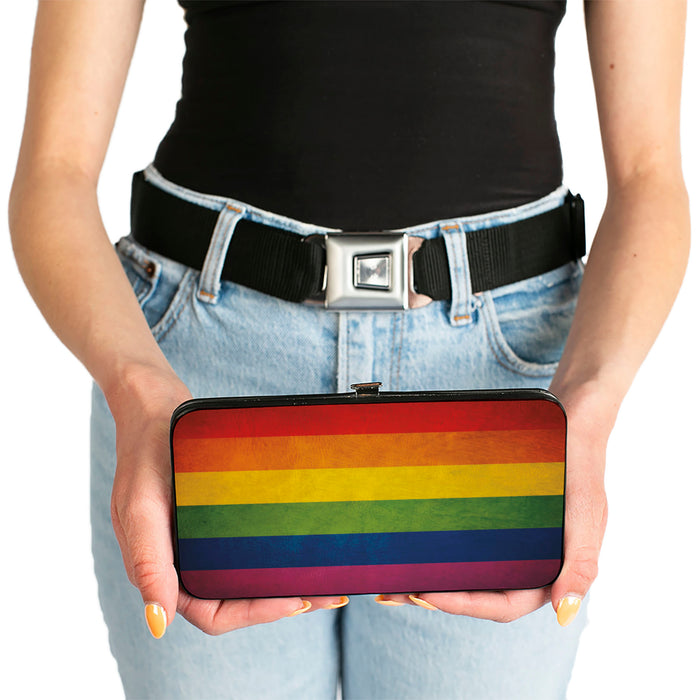 Hinged Wallet - Flag Pride Distressed Rainbow Hinged Wallets Buckle-Down