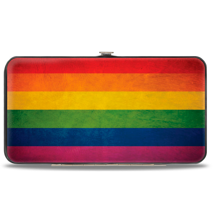 Hinged Wallet - Flag Pride Distressed Rainbow Hinged Wallets Buckle-Down