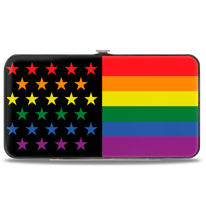 Hinged Wallet - Flag American Pride Rainbow Black