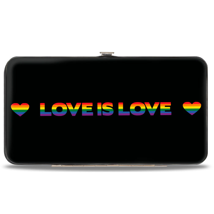 Hinged Wallet - LOVE IS LOVE Heart Black Rainbow Hinged Wallets Buckle-Down