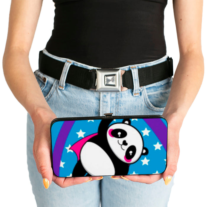 Hinged Wallet - Pandas & Rainbows w Stars Hinged Wallets Buckle-Down