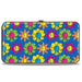 Hinged Wallet - Funky Flower Drip Blue/Multi Color Hinged Wallets Buckle-Down