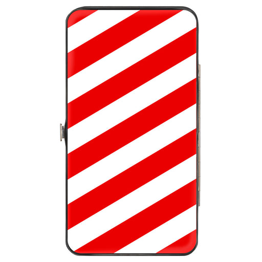 Hinged Wallet - Candy Cane2 Stripe White Red Hinged Wallets Buckle-Down