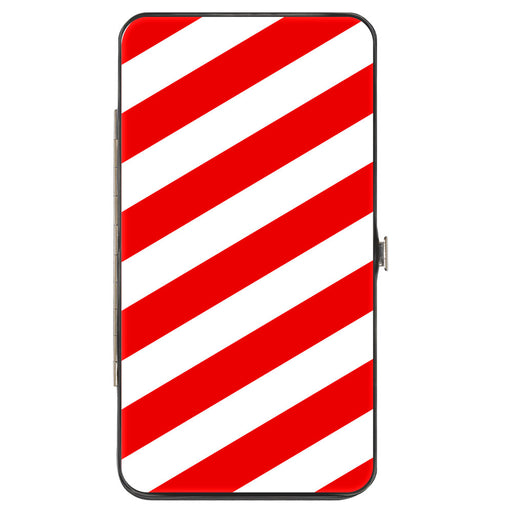 Hinged Wallet - Candy Cane2 Stripe White Red Hinged Wallets Buckle-Down