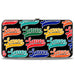 Hinged Wallet - SAUCE Baseball Script Black/Multi Color Hinged Wallets Buckle-Down