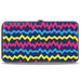 Hinged Wallet - Scribble Zig Zag Stripe Navy/Multi Color Hinged Wallets Buckle-Down