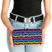 Hinged Wallet - Scribble Zig Zag Stripe Navy/Multi Color Hinged Wallets Buckle-Down