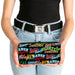 Hinged Wallet - Slang Verbiage Stacked Black/Multi Color Hinged Wallets Buckle-Down