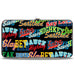 Hinged Wallet - Slang Verbiage Stacked Black/Multi Color Hinged Wallets Buckle-Down