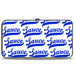 Hinged Wallet - SAUCE Baseball Script White/Blue Hinged Wallets Buckle-Down