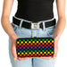 Hinged Wallet - Checker Black Rainbow Multi Color Hinged Wallets Buckle-Down