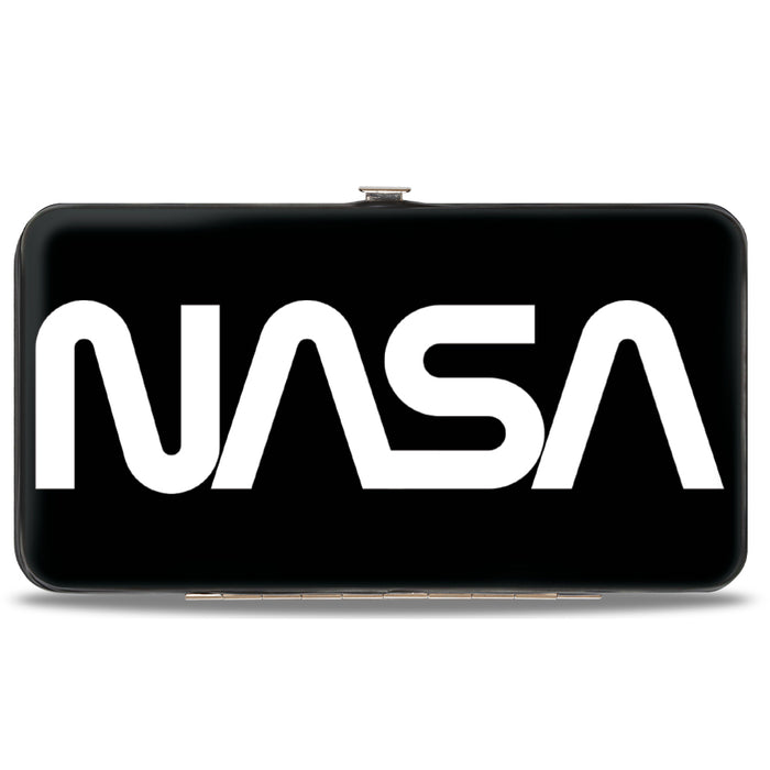 Hinged Wallet - NASA Text Black White Hinged Wallets Buckle-Down