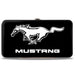 Hinged Wallet - Ford Mustang Black White Logo CENTERED Hinged Wallets Ford