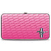 Hinged Wallet - Ford Mustang w Bars CORNER w Text PINK Hinged Wallets Ford