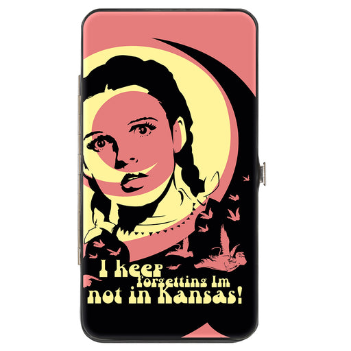 Hinged Wallet - The Wizard of Oz Dorothy and Flying Monkeys NOT IN KANSAS Quote Black/Yellow/Pink Hinged Wallets Warner Bros. Movies   