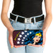 Hinged Wallet - WONDER WOMAN Stars Face Halftone Blues Red Yellow White Hinged Wallets DC Comics