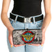 Hinged Wallet - Wonder Woman Logo Comic Scenes Grays Blue Red Yellow Hinged Wallets DC Comics