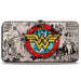 Hinged Wallet - Wonder Woman Logo Comic Scenes Grays Blue Red Yellow Hinged Wallets DC Comics