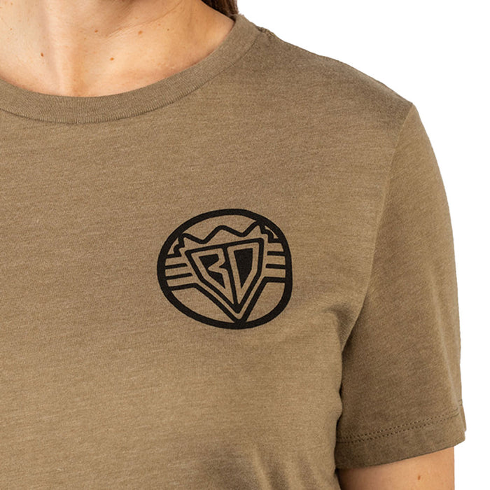 Women's T-Shirt - Buckle-Down Round Wings Logo and Buckle-Down Wings Logo Heather Tan/Black Apparel Buckle-Down, Inc.   