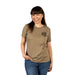 Women's T-Shirt - Buckle-Down Round Wings Logo and Buckle-Down Wings Logo Heather Tan/Black Apparel Buckle-Down, Inc.   