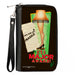 PU Zip Around Wallet Rectangle - A Christmas Story Lamp IT'S A MAJOR AWARD Quote Black/Green/Red Clutch Zip Around Wallets Warner Bros. Holiday Movies   