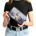 PU Zip Around Wallet Rectangle - Avatar the Last Airbender Appa Carrying 4-Character Group Scene Over Mountains Grays Clutch Zip Around Wallets Nickelodeon   