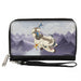 PU Zip Around Wallet Rectangle - Avatar the Last Airbender Appa Carrying 4-Character Group Scene Over Mountains Grays Clutch Zip Around Wallets Nickelodeon   