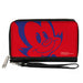 PU Zip Around Wallet Rectangle - Animaniacs Yakko Smiling Face Close-Up Red Blue Clutch Zip Around Wallets Animaniacs   