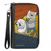 PU Zip Around Wallet Rectangle - Adventure Time Jake and Finn RIGHTEOUS DUDES Pose Multi Color Clutch Zip Around Wallets Cartoon Network   