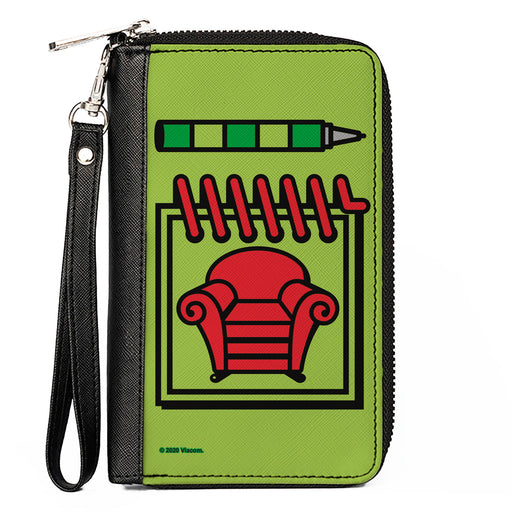 PU Zip Around Wallet Rectangle - Blue's Clues Steve's Handy Dandy Notebook Thinking Chair + Stripes Paw Greens Red Blue Clutch Zip Around Wallets Nickelodeon   