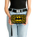Women's PU Zip Around Wallet Rectangle - Bat Signal Centered Stacked Yellow Black Clutch Zip Around Wallets DC Comics   