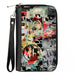 Women's PU Zip Around Wallet Rectangle - Batman and Gotham City Villains Torn Faces Graffiti Collage Clutch Zip Around Wallets DC Comics   